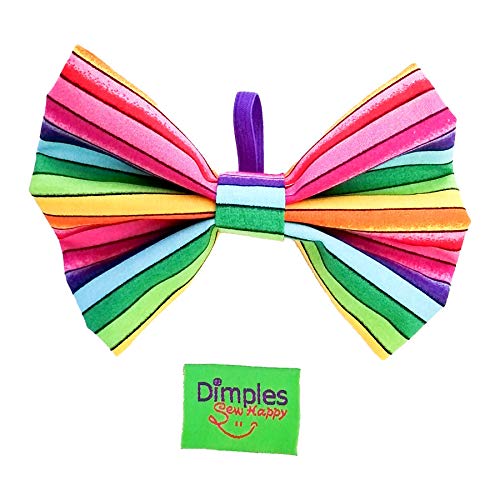 Dimples Hundefliege Pride Regenbogen - Hundehalsband Fliege für kleine, mittlere und große Hunde - Hunde Halsschleife -Hundebesitzer Geschenk – Foto Requisite für Parties und Hochzeiten mit Hund - L von Dimples - Sew Happy