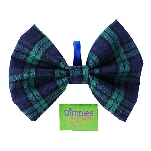 Dimples Hundefliege Schottenkaro blau - Hundehalsband Fliege für kleine, mittlere und große Hunde - Hunde Halsschleife -Hundebesitzer Geschenk – Foto Requisite für Parties und Hochzeiten mit Hund von Dimples - Sew Happy