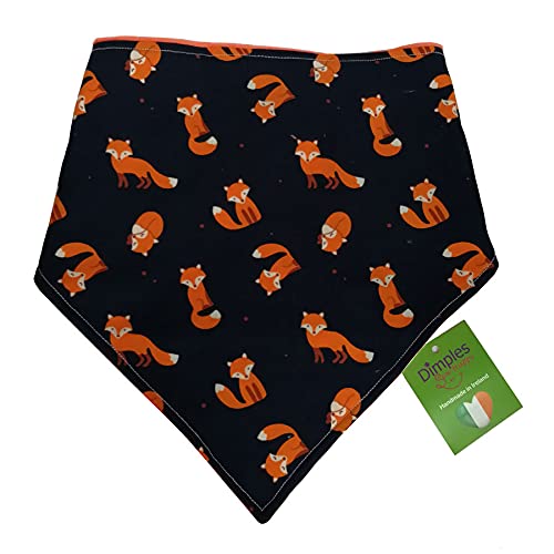 Dimples Hundehalstuch - Füchse schwarz orange - Halstuch für kleine mittlere und Grosse Hunde Welpen und Katzen - Hunde Besitzer Geschenk - Handgemachtes Hunde Accessoire 30cm von Dimples - Sew Happy