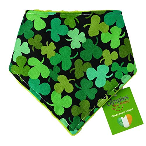 Dimples Hundehalstuch - Glücksklee/St Patricks Day - Halstuch für kleine mittlere und Grosse Hunde Welpen und Katzen - Hunde Besitzer Geschenk - Handgemachtes Hunde Accessoire 30cm von Dimples - Sew Happy