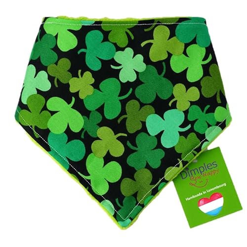 Dimples Hundehalstuch - Glücksklee/St Patricks Day - Halstuch für kleine mittlere und Grosse Hunde Welpen und Katzen - Hunde Besitzer Geschenk - Handgemachtes Hunde Accessoire 55cm von Dimples - Sew Happy