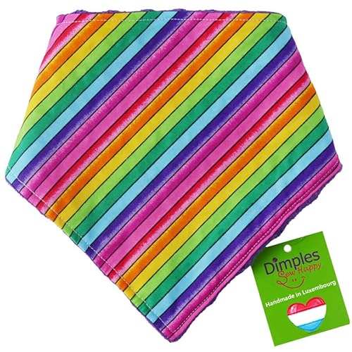 Dimples Hundehalstuch - Pride Regenbogen - Halstuch für kleine mittlere und Grosse Hunde Welpen und Katzen - Hunde Besitzer Geschenk - Handgemachtes Hunde Accessoire 30cm von Dimples - Sew Happy