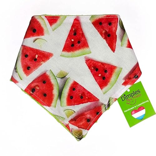 Dimples Hundehalstuch - Wassermelonen Sommer Halstuch für kleine mittlere und Grosse Hunde Welpen und Katzen - Hunde Geschenk - Handgemachtes Hunde Accessoire 55cm von Dimples - Sew Happy