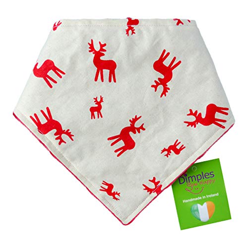 Dimples Hundehalstuch - Weihnachten Rentiere Hirsche Halstuch für kleine mittlere und Grosse Hunde Welpen und Katzen - Hunde Handgemachtes Hunde Accessoire 35cm von Dimples - Sew Happy