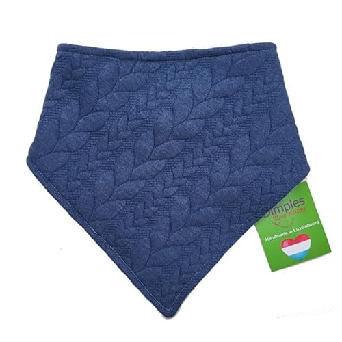 Dimples Hundehalstuch Zopfmuster blau Hundeschal wie gestrickt Geschenk für Hundebesitzer Hundehalsband Hundedreickstuch 45cm von Dimples - Sew Happy