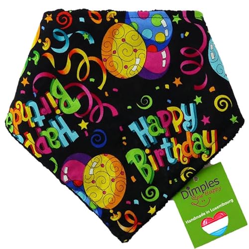 Dimples Hundehalstuch - Geburtstag Party - Halstuch für kleine mittlere und Grosse Hunde Welpen und Katzen - Hunde Besitzer Geschenk - Handgemachtes Hunde Accessoire 65cm von Dimples - Sew Happy