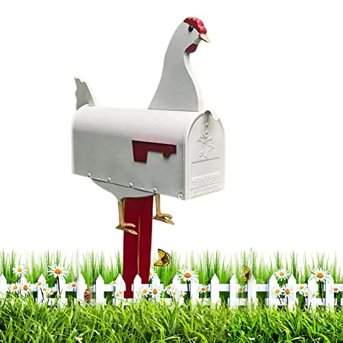 Einzigartiger Briefkasten für Hühner, Kreativer personalisierter Briefkasten mit niedlicher Hahnform, Wetterfester Tierbriefkasten am Straßenrand für Bauernhof und Gartendekoration von Dimweca
