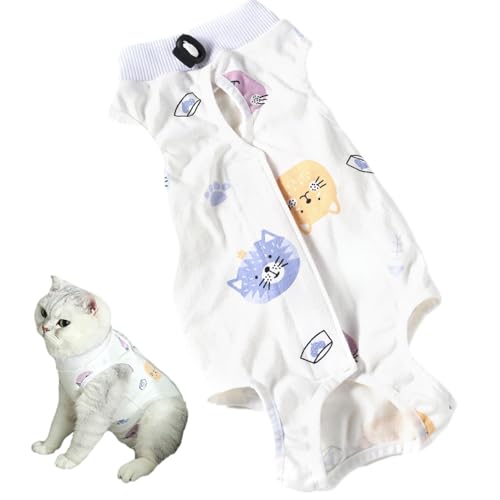 Cat Recovery Onesie - Katzen-Bauch-Shirt, Katzen-Chirurgie-Recovery-Shirt | Katzen-Heilungs-Strampler, Kragen-Alternative-Kätzchen-Strampler, bequemes Kätzchen-Shirt nach dem Spay für Haustiere im Inn von Dinchaakuarry