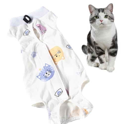 Cat Recovery Onesie - Katzen-Bauch-Shirt, Katzen-Chirurgie-Recovery-Shirt | Katzen-Heilungs-Strampler, Kragen-Alternative-Kätzchen-Strampler, bequemes Kätzchen-Shirt nach dem Spay für Haustiere im Inn von Dinchaakuarry