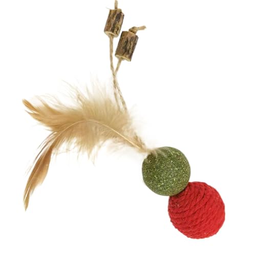 Feather Katze Federspielzeug Für Katzen Interaktive Katzenspielzeug Toaser -Spielzeug Interaktive Katzenspielzeugspielzeug Teaser Zauberstab Spielzeug Katzenminzen Ball Spielzeug Kätzchen Play Toys Fe von Dinchaakuarry