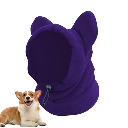 Hunde-Wintermütze – Warme Hundemütze, Hundemütze Für Kaltes Wetter, Fleece-Hundemütze | Hundekopfwickel, Winter-Hundeschal, Waschbarer Ohren-Hoodie-Kopfwickel-Halswärmerschal Für Das Hundewelpentraini von Dinchaakuarry