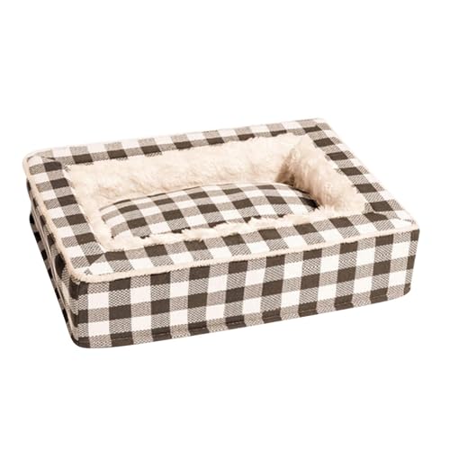 Hundebett - Weiches Tartan -Waschhundbett, Abnehmbare Hundemöbel Für Zuhause | Anti-Angst-Beruhigungsbett, Bequeme Betten Für Hunde Und Katzen, Ideal Für Kleine Mittelgroße Haustiere Gemütliche Hausti von Dinchaakuarry