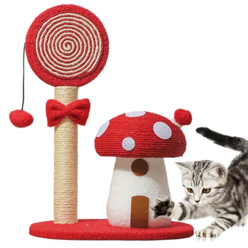 Pilzkatze Kletterturm - Katze Kletterbaum, Katzenkratzpfosten, Pilz -Themen -Turm | Moderne stilvolle Katze Kletterbaum, interaktiver Spielzeugkatze Innenkratzposten, Ruhestall für Katzen von Dinchaakuarry