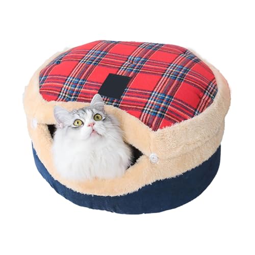 Sandwich Cat Bett - Winter Warm Geschlossene Haustierkatzennest, Abnehmbares Haustierbett | Waschbares duaal-Purple Cat House Vier Jahreszeiten Katzenhaus Katzenbett, Innenkatzen Waschbarer Kleines Hu von Dinchaakuarry