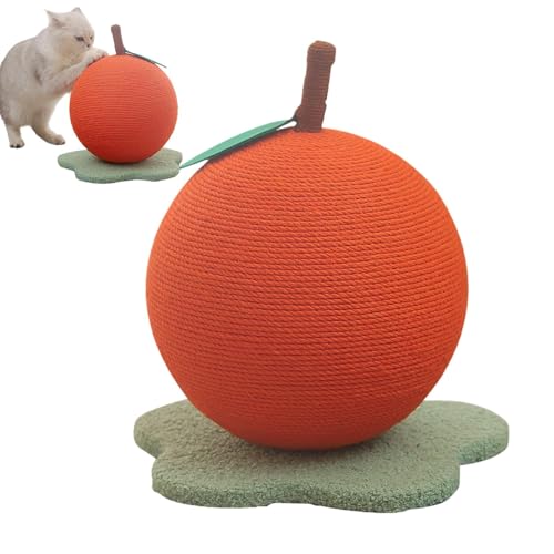 Sisalball Für Katzen, Orangefarbenes Katzenspielzeug, Sisal-Kratzball, Katzennagelschärfer, Schärfspielzeug Für Haustiere, Sisalball Für Katzen, Katzenballspielzeug Für Den Innenbereich, Katzenspielze von Dinchaakuarry