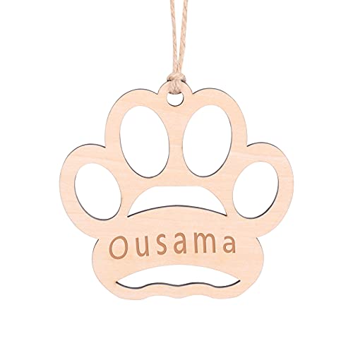 Dinikally Personalisierte Haustier Pfote Ornamente Benutzerdefinierte Gravierte Name Holz Weihnachtsbaum Dekoration Geschenk FÜR Hundebesitzer (sty1) von Dinikally