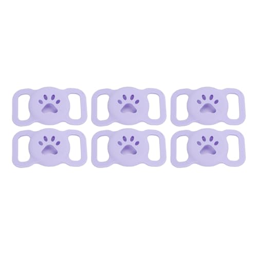 6 Stück Haustierhalsbandhalter aus Silikon, Anti-Verlust-Katzenhalsbandetui für, Kompaktes, Leichtes Design mit Ersatzhaltern, Verhindert Beschwerden (Purple) von Dioche