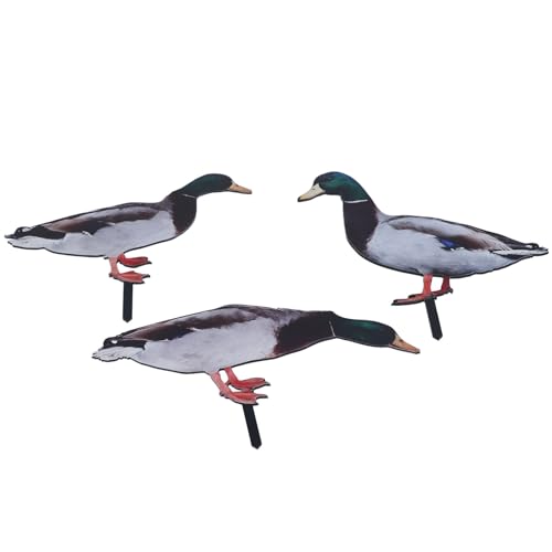 Lebensechter Enten-Gartenstecker, Wetterfeste Gartenskulptur aus Acryl, Einfache Installation für die Außendekoration (KLU072A+B+C) von Dioche