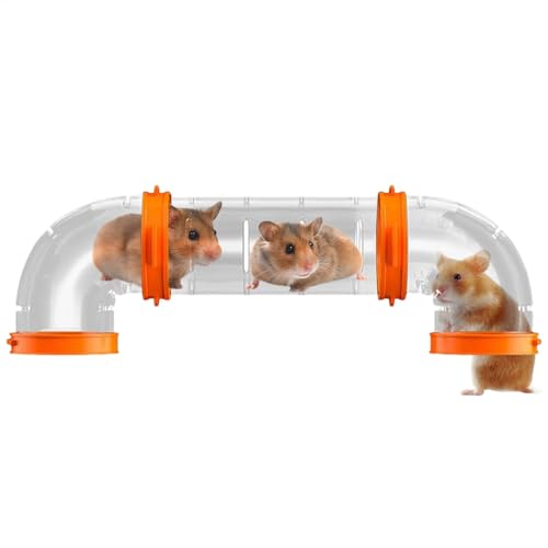 Röhren Hamster, DIY-Kreative Verbindung Tunnel Transparent Tunnel Aus PET-Material Zur Raumerweiterung, Hamster Transparentes Gebogenes Rohr Für Maus Und Andere Kleintiere von Dioeazh