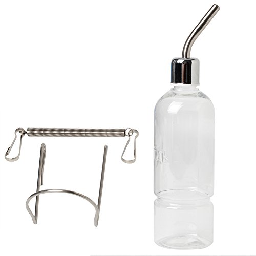 Hamster-Wasserflasche, 350 ml, auslaufsicher, hängender Trinkspender, transparent, automatischer Wasserbrunnen für Kleintiere, Haustiere von Diogeynu