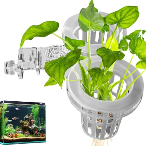 Aquarium-Pflanzenhalter, Aquarium-Dekoration, Aquarium-Dekoration, Pflanzentopf, Pflanzenhalter, Hängender Wasserpflanzenkorb, Aquarium-Dekorationen von Dirfuny