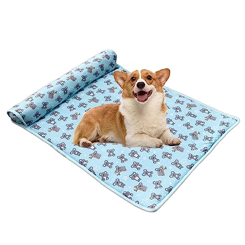 Cool Pet Pad, Cool Dog Cooling Mat Pet Ice Silk Sleep Mat Pad with Pillow Reusable Dog Bed Cooling Pad for Dog, Pet Cooling Cushion for Home von Dirfuny