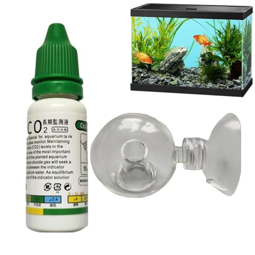 Dirfuny Aquatics CO2-Tropfen-Checker-Lösung für Aquarien, CO2-Indikator – Wasser-Co2-Tropfen-Checker, transparentes Aquarium-Test-Set für Aquarium-Tests, Aquarium-Zubehör, Tester von Dirfuny