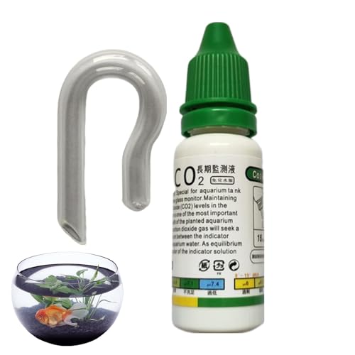 Dirfuny Co2-Tropfenprüfer für Aquarium, CO2-Tropfen-Checker mit Lösung, schnellstes Aquarium-Test-Set, Wasser-CO2-Checker für Aquarium, Tank-Test, Aquarium-Zubehör von Dirfuny