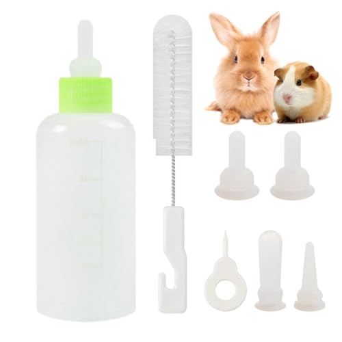 Dirfuny Kitten Bottle Feeding Kit Katzen Stillflasche Set Kleine Tiere Feeder Haustier Fütterungsnippel mit Flasche für Welpen Kätzchen von Dirfuny