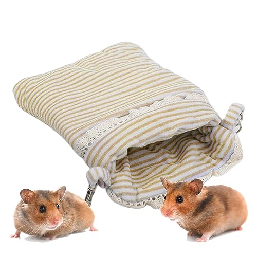 Dirfuny Plüsch-Hamster-Schlafsack – Meernest Winterbett | Warmer Haustier-Schlafsack, Käfignest, Bett, weiche warme Hausschuhe, Meerschweinchenhaus für Hamster, Igel von Dirfuny