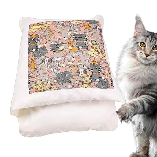 Dirfuny Weiches Katzenbett, Haustierschlafsack, Bett, weich, waschbar, Katzenbetten, Haustiermatte, Wärmematte, Sack für kleine Katzen, mittelgroße Hunde, Haustiere von Dirfuny