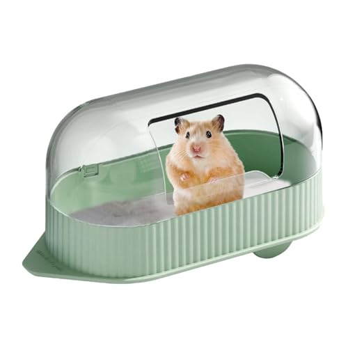 Hamster-Sandbad-Behälter, transparenter Hamster-WC, Duschraum, 19,5 x 9,5 x 10,5 cm, Dusch- und Grabraum für Streifenhörnchen, Meerschweinchen, Chinchilla und Goldbär von Dirfuny