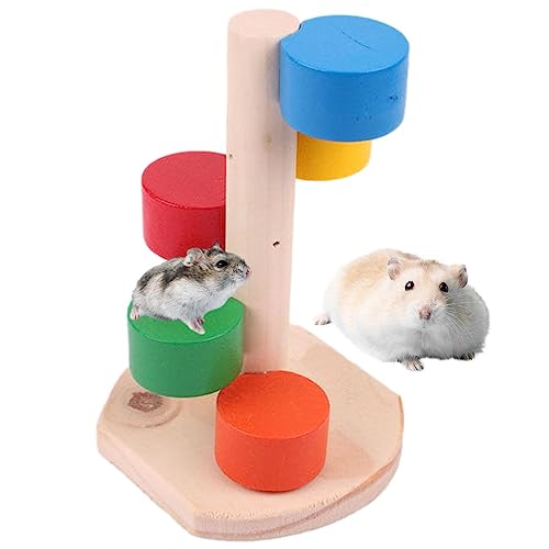 Hamsterleiter | Bunte Treppe für Hamster, Meerschweinchen, Rennmäuse, lässige Beißtreppe, Hamster, Regenbogenleiter für Meerschweinchen, Rennmäuse, kleine Chinchillas von Dirfuny