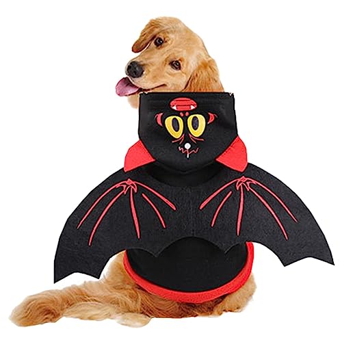 Katzen-Fledermausflügel-Anzug, Hunde-Fledermaus-Halloween-Kostüm, Flügel für Haustiere, weiche Fledermausflügel, Halloween-Outfits, Halloween-Hundetuch für mittelgroße und kleine Haustiere von Dirfuny