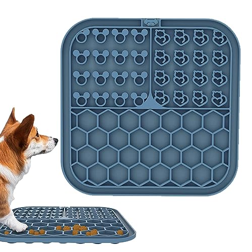 Leckmatte für Hunde groß | Silikon-Leckmatte für Haustier Katze | Hunde-Puzzle-Anreicherungsspielzeug gegen Langeweile, Hundefuttermatte, perfekt zum Baden und Pflegen von Dirfuny