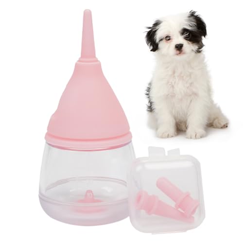 Milchflasche für Kätzchen, 35 ml, Cartoon-Wassertropfen-Design, Anti-Erstickungs-Design, Haustier-Flaschen-Futterspender für Katzen und Hunde, Welpen-Milch-Futterspender von Dirfuny