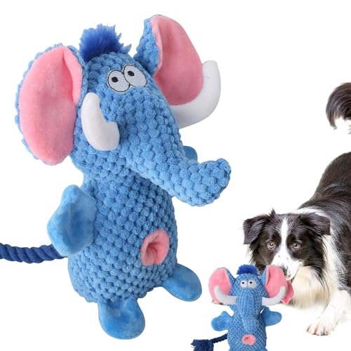 Pet Plush Sound Toy - Plüsch Quietschendes Hundekauspielzeug - Elefant Weiche Hunde Beißspielzeug Plüsch Hund Kauspielzeug für Kleine Hund Haustier Katze von Dirfuny