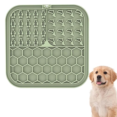 Slow Feeder Licking Mat | Pet Treat Lick Mat With Suction Cups | Dog Puzzle Enrichment Toys For Langeweile Reducer, Dog Food Mat Perfect For Bathing Grooming von Dirfuny