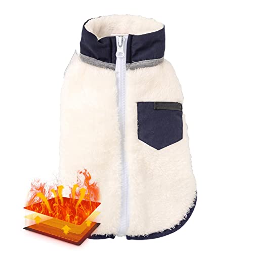 Warmer Hundemantel, winddicht, Wintermantel, gepolsterte Fleece-Weste, kaltes Wetter, wasserdichte Hunde-Schneejacke, Kleidung mit Reißverschluss von Dirfuny