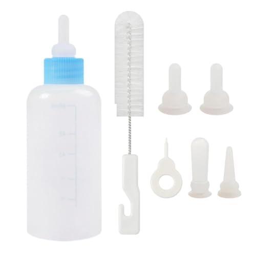 Welpen-Stillflaschen-Set, Katzen Stillflasche Set | Komplettes Haustier-Stillflaschen-Kit inklusive Futterflasche, Ersatz-Futternippel für Haustiere von Dirfuny