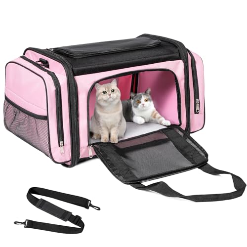 Discala Katzentragetasche Hundetrage Haustiertragetasche Katzentaschen für kleine mittelgroße Katzen Hunde Welpen Rosa von Discala