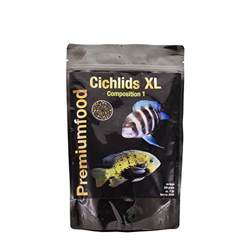 Cichlids XL Premium Granulat Composition 1, 500g Hauptfutter für Cichliden und andere große Herbivore Fischarten mit Schwerpunkt auf pflanzlicher Nahrung von Discusfood