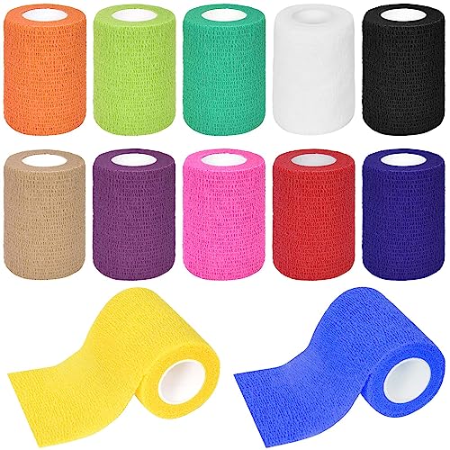 Disnace 12 Rollen Selbstklebende Verband für Haustiere, 7.5cm x 4.5m Elastische Selbsthaftende Bandage, Kohäsive Vliesstoff Bandage Fixierbinde für Katze, Hund, Handgelenk, Knöchel, Finger von Disnace