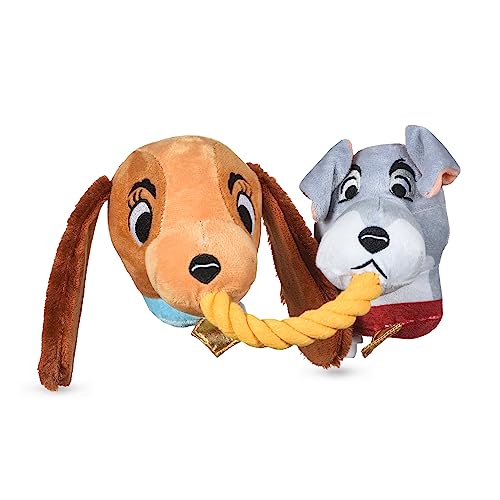 Disney for Pets Disney Hundespielzeug Lady and The Tramp Seil, 35,6 cm, Seilspielzeug für Hunde, inspiriert von Lady und dem Tramp mit Knistern und Quietscher von Disney for Pets