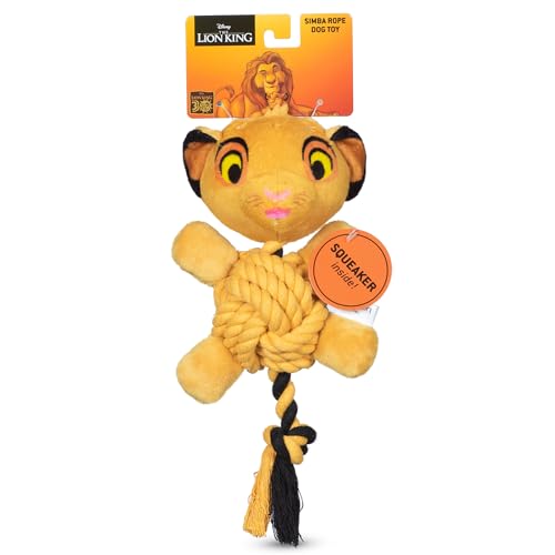 Disney for Pets Der König der Löwen Simba Knotenseil Haustierspielzeug mit Quietscher, 22,9 cm, Disney-Hundespielzeug, Seilspielzeug für Hunde, inspiriert von Simba vom König der Löwen von Disney for Pets