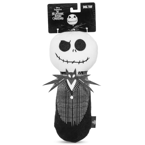 Disney for Pets Tim Burtons Nightmare Before Christmas: Jack Skellington 22,9 cm Plüsch-Bobo-Hundespielzeug im Bobo-Stil, Plüsch-Quietsch-Hundespielzeug, offizielles Lizenzprodukt, von Disney for Pets