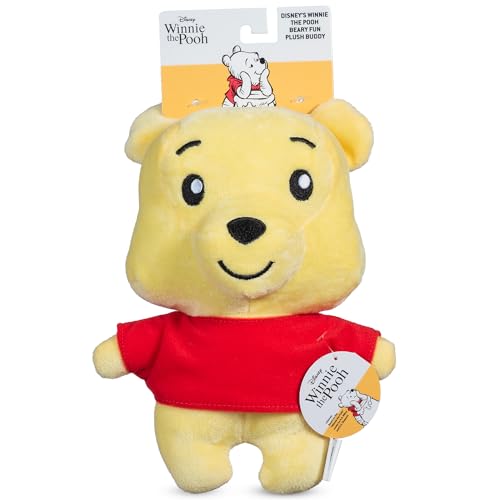 Disney for Pets Winnie Puuh - Beary Fun Plush Buddy für Hunde, 22,9 cm | Disney Hundespielzeug | Plüschtier für Hunde inspiriert von Winnie Puuh mit Knistern und Quietscher von Disney for Pets