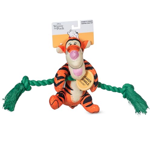 Disney for Pets Winnie Puuh Tigger Rope Haustierspielzeug | Disney Hundespielzeug | Seilspielzeug für Hunde inspiriert von Winnie Puuh mit Knistern und Quietscher, 30,5 cm von Disney for Pets