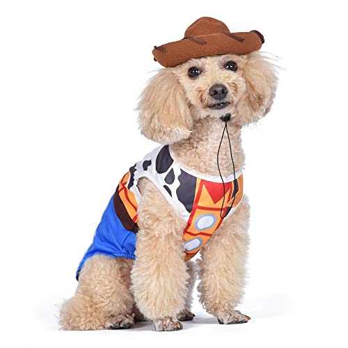 Disney for Pets Halloween Toy Story Woody Kostüm, Größe S, Cowboy-Hundekostüm von Toy Story, Halloween-Kostüme für Hunde, offiziell Lizenziertes Disney-Hunde-Halloween-Kostüm, mehrfarbig von Disney