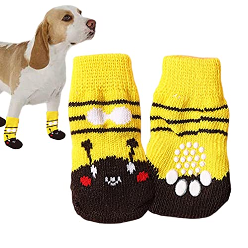 Ditanpu Hundesocken | Hunde-Grip-Socken mit Riemen Traktionskontrolle - Pfotenschutz für kleine, mittelgroße Hunde, Heimtierbedarf für Hartholzböden im Innenbereich von Ditanpu